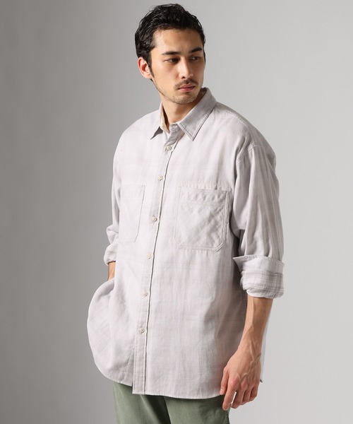 BAYFLOW(ベイフロー)の「ダブルガーゼシャツ(シャツ/ブラウス・メンズ・セージグリーン/グレー・MEDIUM/LARGE)」の4枚目の写真