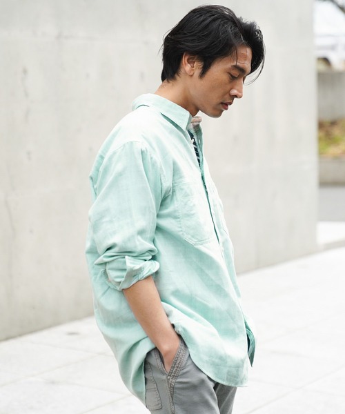 BAYFLOW(ベイフロー)の「ダブルガーゼシャツ(シャツ/ブラウス・メンズ・セージグリーン/グレー・MEDIUM/LARGE)」の10枚目の写真