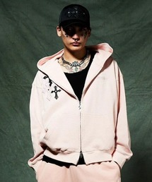 A'GEM/9 × .kom 『SUPPLIER/サプライヤー』 FAUX FUR CROSS ZIP HOODIE