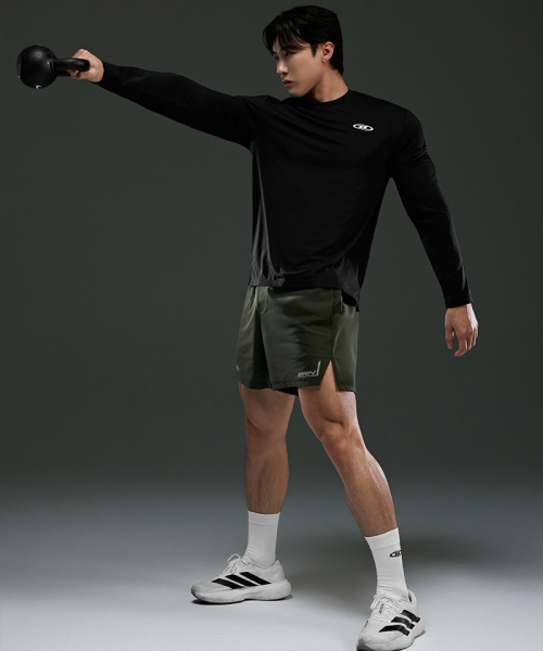 BORN TO WIN（ボーントゥウィン）の「BRN LOGO BAND STRETCH SHORTS [KHAKI]（その他パンツ・メンズ・その他・1/2/3）」の3枚目の写真