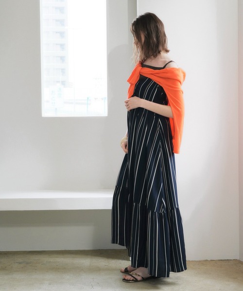 YECCA VECCA（イェッカヴェッカ）の「アートプリントキャミワンピース（ワンピース・レディース・マルチ/ストライプ・FREE）」の8枚目の写真