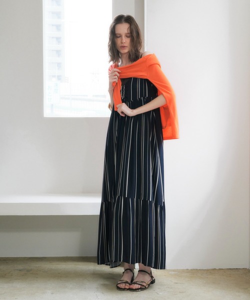 YECCA VECCA（イェッカヴェッカ）の「アートプリントキャミワンピース（ワンピース・レディース・マルチ/ストライプ・FREE）」の5枚目の写真