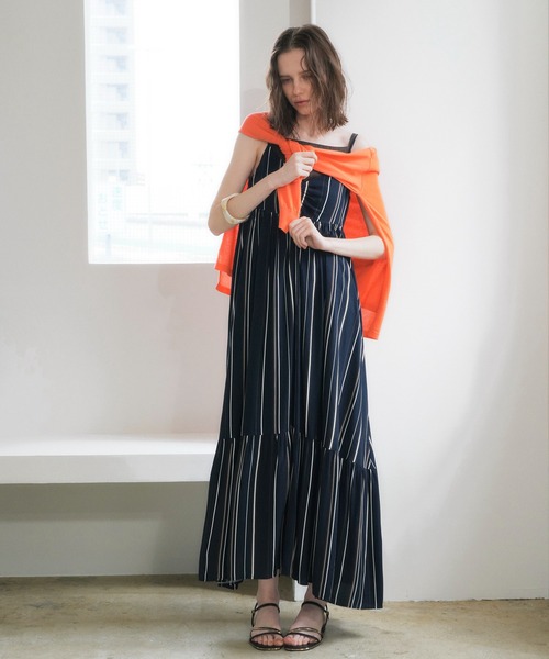 YECCA VECCA（イェッカヴェッカ）の「アートプリントキャミワンピース（ワンピース・レディース・マルチ/ストライプ・FREE）」の6枚目の写真