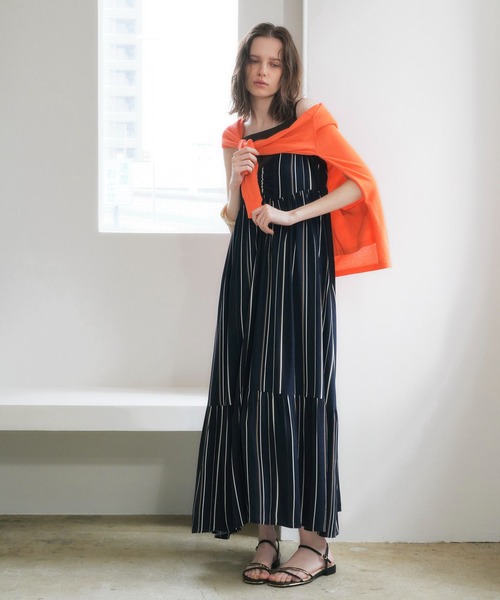 YECCA VECCA（イェッカヴェッカ）の「アートプリントキャミワンピース（ワンピース・レディース・マルチ/ストライプ・FREE）」の7枚目の写真