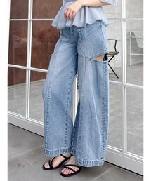 dazzlin（ダズリン）の「ハイウエスト2wayワイドデニムパンツ（デニムパンツ）」