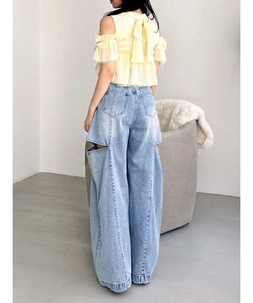 dazzlin(ダズリン)の「ハイウエスト2wayワイドデニムパンツ(デニムパンツ・レディース・インディゴブルー/ブルー・MEDIUM/SMALL)」の13枚目の写真