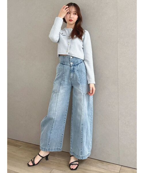 dazzlin(ダズリン)の「ハイウエスト2wayワイドデニムパンツ(デニムパンツ・レディース・インディゴブルー/ブルー・MEDIUM/SMALL)」の20枚目の写真
