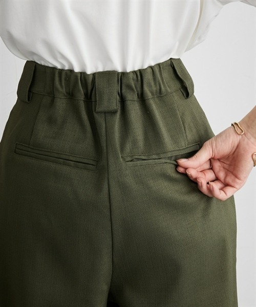 Soiunique（スワユニーク）の「麻調合繊センターラインワイドパンツ ［Soiunique］（その他パンツ・レディース・ブラック/グレイッシュベージュ/カーキ・M/L/LL）」の21枚目の写真