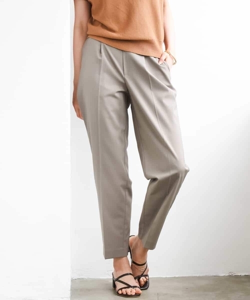 MICHEL KLEIN（ミッシェル・クラン）の「[リラックスボトム]テーパードパンツ（スラックス・レディース・ブラウン/ブラック・38）」の5枚目の写真