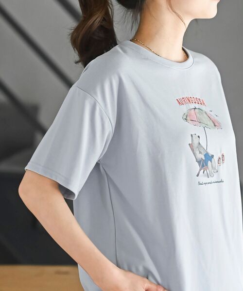 rps(アールピーエス)の「FeelCoolバカンスTシャツ(Tシャツ/カットソー・レディース・グレイッシュブルー/ミント/オフホワイト・フリー)」の18枚目の写真