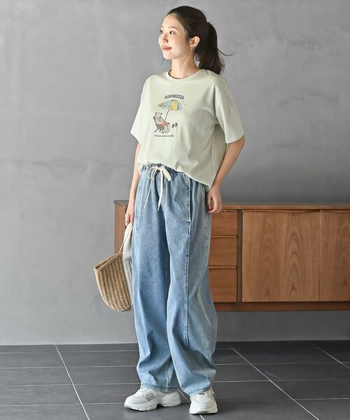 rps(アールピーエス)の「FeelCoolバカンスTシャツ(Tシャツ/カットソー・レディース・グレイッシュブルー/ミント/オフホワイト・フリー)」の14枚目の写真