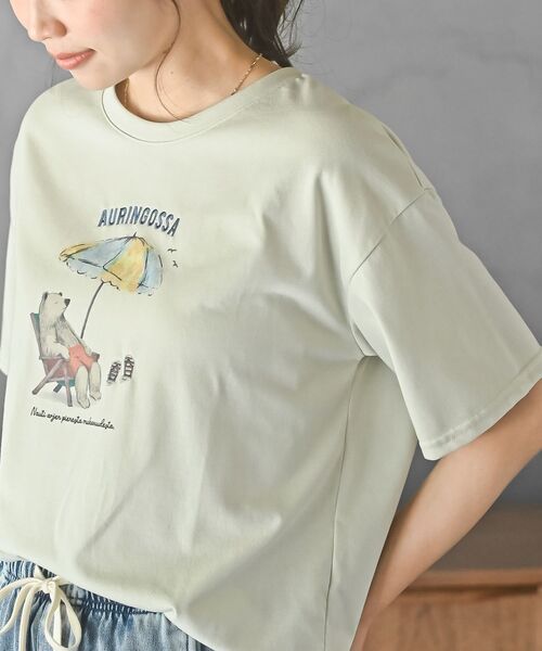 rps(アールピーエス)の「FeelCoolバカンスTシャツ(Tシャツ/カットソー・レディース・グレイッシュブルー/ミント/オフホワイト・フリー)」の8枚目の写真