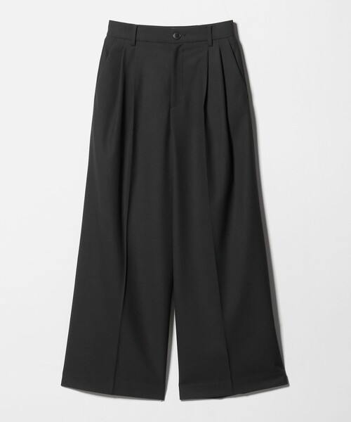 ER(イーアール)の「<ER>タックワイド パンツ(スラックス・レディース・ブラック/モカ・S/M)」の2枚目の写真