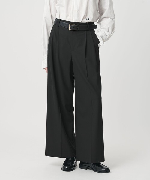 ER(イーアール)の「<ER>タックワイド パンツ(スラックス・レディース・ブラック/モカ・S/M)」の3枚目の写真