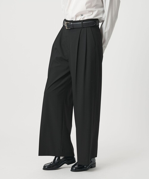ER(イーアール)の「<ER>タックワイド パンツ(スラックス・レディース・ブラック/モカ・S/M)」の4枚目の写真