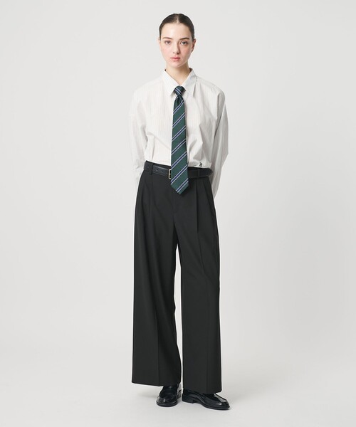 ER(イーアール)の「<ER>タックワイド パンツ(スラックス・レディース・ブラック/モカ・S/M)」の5枚目の写真