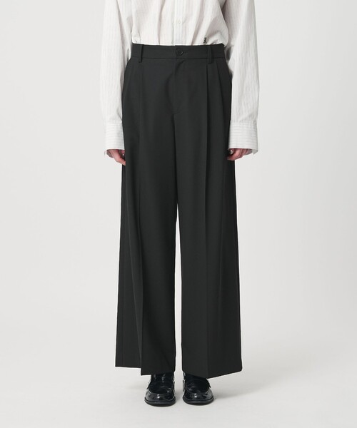 ER(イーアール)の「<ER>タックワイド パンツ(スラックス・レディース・ブラック/モカ・S/M)」の8枚目の写真