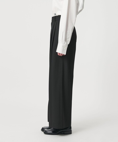 ER(イーアール)の「<ER>タックワイド パンツ(スラックス・レディース・ブラック/モカ・S/M)」の9枚目の写真