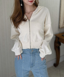 ROYAL PARTY（ロイヤルパーティー）の「プチビジューニットパーカー（パーカー）」