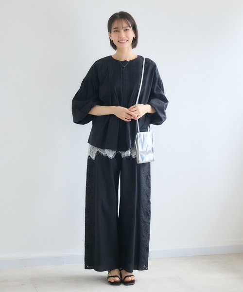 KATHARINE ROSS(キャサリンロス)の「綿100% サイドエンブロイダリーパンツ(その他パンツ・レディース・ブラック・MEDIUM)」の17枚目の写真