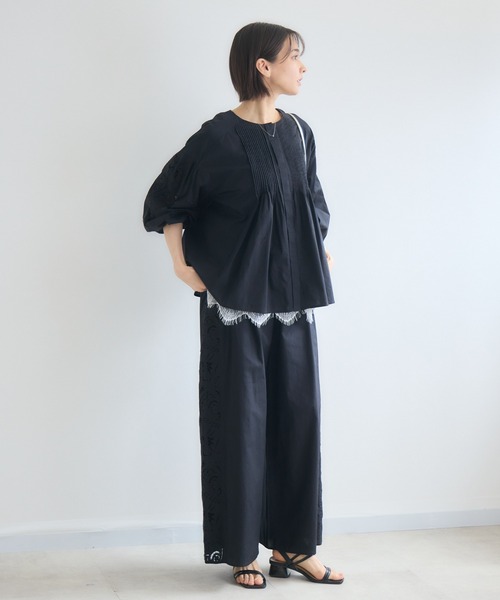 KATHARINE ROSS(キャサリンロス)の「綿100% サイドエンブロイダリーパンツ(その他パンツ・レディース・ブラック・MEDIUM)」の18枚目の写真