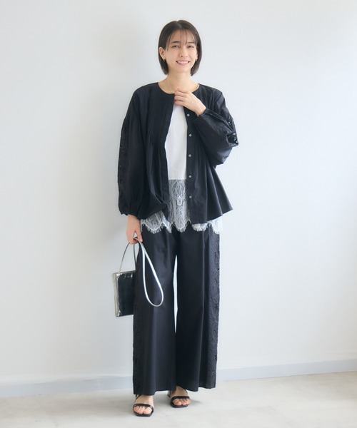 KATHARINE ROSS(キャサリンロス)の「綿100% サイドエンブロイダリーパンツ(その他パンツ・レディース・ブラック・MEDIUM)」の19枚目の写真