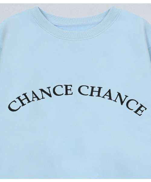 chancechance(チャンスチャンス)の「CHANCECHANCE アーチロゴ スウェットシャツ(スカイブルー/裏起毛)(スウェット・レディース・その他・SMALL/MEDIUM)」の3枚目の写真