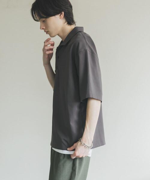 SENSE OF PLACE by URBAN RESEARCH(センスオブプレイスバイアーバンリサーチ)の「ハイツイストプルオーバーショートスリーブシャツ(シャツ/ブラウス・メンズ・チャコールグレー/ブルー/ライトベージュ・LARGE/MEDIUM)」の8枚目の写真