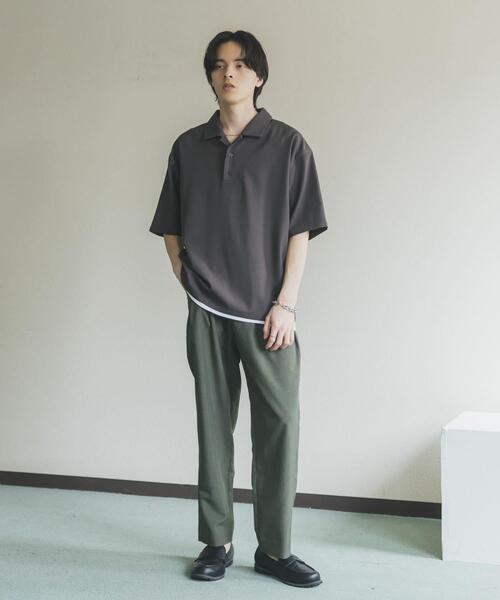 SENSE OF PLACE by URBAN RESEARCH(センスオブプレイスバイアーバンリサーチ)の「ハイツイストプルオーバーショートスリーブシャツ(シャツ/ブラウス・メンズ・チャコールグレー/ブルー/ライトベージュ・LARGE/MEDIUM)」の9枚目の写真
