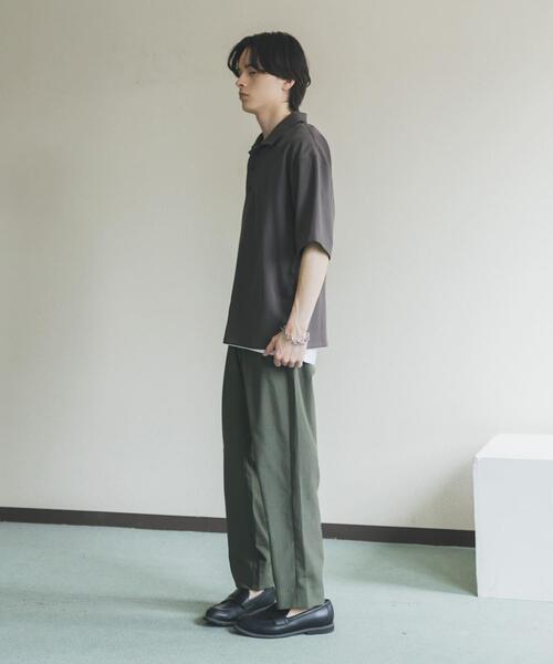 SENSE OF PLACE by URBAN RESEARCH(センスオブプレイスバイアーバンリサーチ)の「ハイツイストプルオーバーショートスリーブシャツ(シャツ/ブラウス・メンズ・チャコールグレー/ブルー/ライトベージュ・LARGE/MEDIUM)」の10枚目の写真
