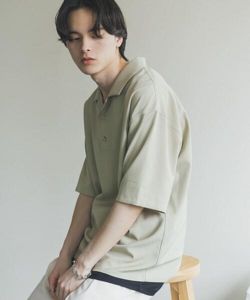 SENSE OF PLACE by URBAN RESEARCH(センスオブプレイスバイアーバンリサーチ)の「ハイツイストプルオーバーショートスリーブシャツ(シャツ/ブラウス・メンズ・チャコールグレー/ブルー/ライトベージュ・LARGE/MEDIUM)」の18枚目の写真