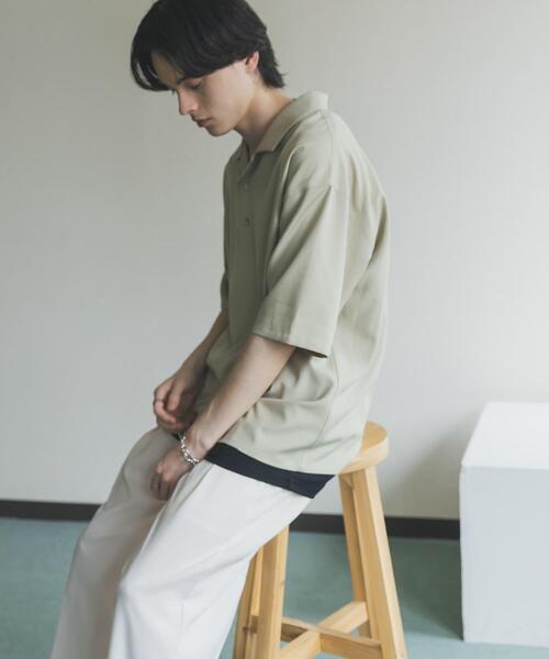 SENSE OF PLACE by URBAN RESEARCH(センスオブプレイスバイアーバンリサーチ)の「ハイツイストプルオーバーショートスリーブシャツ(シャツ/ブラウス・メンズ・チャコールグレー/ブルー/ライトベージュ・LARGE/MEDIUM)」の19枚目の写真