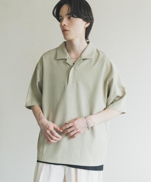 SENSE OF PLACE by URBAN RESEARCH(センスオブプレイスバイアーバンリサーチ)の「ハイツイストプルオーバーショートスリーブシャツ(シャツ/ブラウス・メンズ・チャコールグレー/ブルー/ライトベージュ・LARGE/MEDIUM)」の20枚目の写真