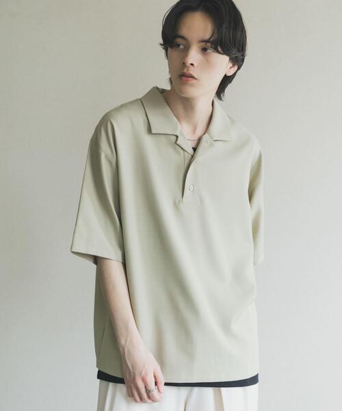 SENSE OF PLACE by URBAN RESEARCH(センスオブプレイスバイアーバンリサーチ)の「ハイツイストプルオーバーショートスリーブシャツ(シャツ/ブラウス・メンズ・チャコールグレー/ブルー/ライトベージュ・LARGE/MEDIUM)」の21枚目の写真