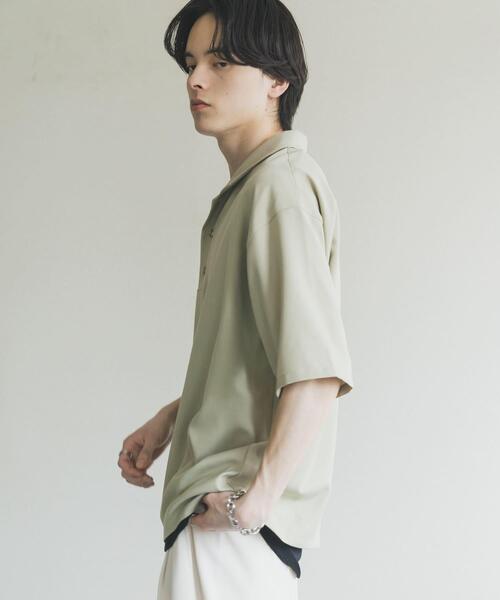 SENSE OF PLACE by URBAN RESEARCH(センスオブプレイスバイアーバンリサーチ)の「ハイツイストプルオーバーショートスリーブシャツ(シャツ/ブラウス・メンズ・チャコールグレー/ブルー/ライトベージュ・LARGE/MEDIUM)」の22枚目の写真