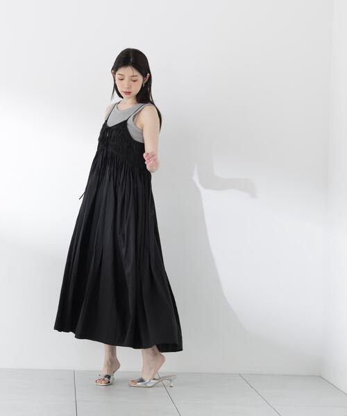 a/mie（アミー）の「【中川紅葉さん着用】＜ａ＞タックキャミワンピース / 1216149500（ワンピース・レディース・ブラック/ネイビー・MEDIUM/P/S）」の5枚目の写真