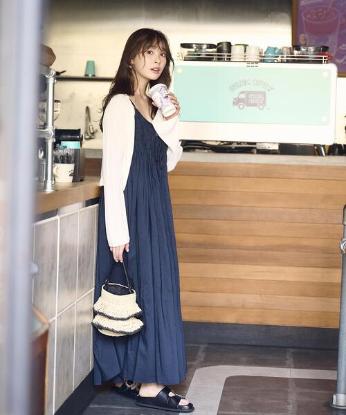 a/mie（アミー）の「【中川紅葉さん着用】＜ａ＞タックキャミワンピース / 1216149500（ワンピース・レディース・ブラック/ネイビー・MEDIUM/P/S）」の12枚目の写真