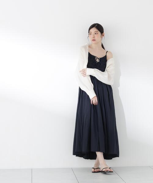 a/mie（アミー）の「【中川紅葉さん着用】＜ａ＞タックキャミワンピース / 1216149500（ワンピース・レディース・ブラック/ネイビー・MEDIUM/P/S）」の13枚目の写真