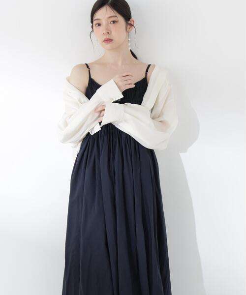 a/mie（アミー）の「【中川紅葉さん着用】＜ａ＞タックキャミワンピース / 1216149500（ワンピース・レディース・ブラック/ネイビー・MEDIUM/P/S）」の14枚目の写真