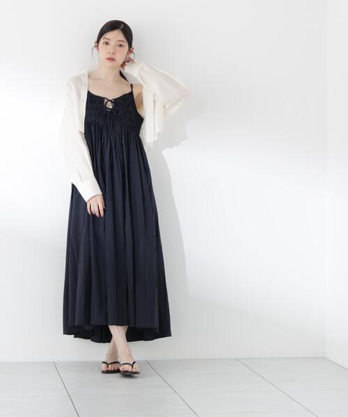 a/mie（アミー）の「【中川紅葉さん着用】＜ａ＞タックキャミワンピース / 1216149500（ワンピース・レディース・ブラック/ネイビー・MEDIUM/P/S）」の15枚目の写真