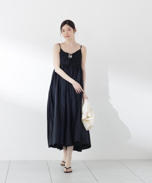 a/mie（アミー）の「【中川紅葉さん着用】＜ａ＞タックキャミワンピース / 1216149500（ワンピース・レディース・ブラック/ネイビー・MEDIUM/P/S）」の16枚目の写真