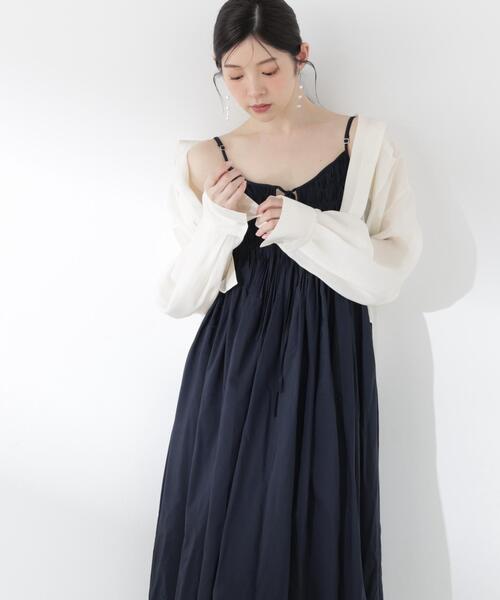 a/mie（アミー）の「【中川紅葉さん着用】＜ａ＞タックキャミワンピース / 1216149500（ワンピース・レディース・ブラック/ネイビー・MEDIUM/P/S）」の19枚目の写真
