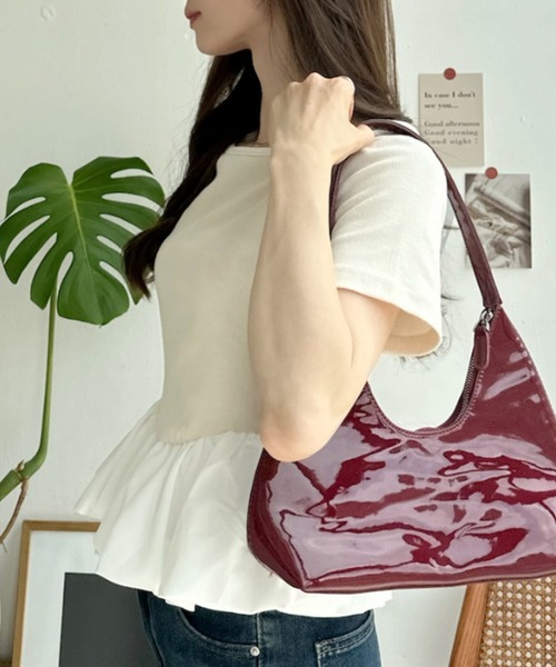 Ada.（エイダ）の「異素材切替 バイカラー ペプラム カットソー（Tシャツ/カットソー・レディース・ブラック×ホワイト/ホワイト系その他/アイボリー/ブラック・FREE）」の6枚目の写真