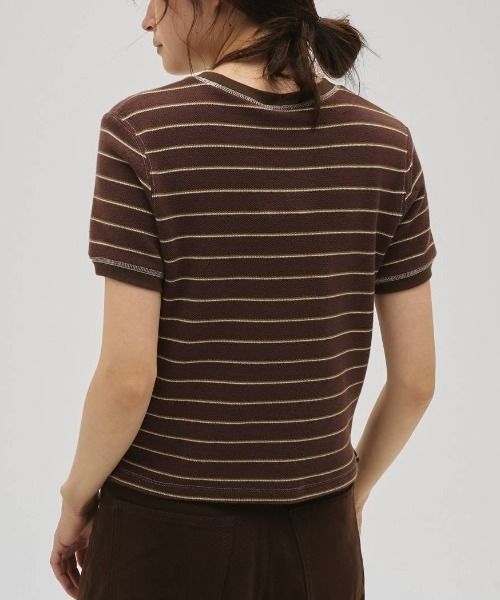TODAYFUL(トゥデイフル)の「【TODAYFUL/トゥデイフル】Border Ringer Tee/ボーダーリンガーT(Tシャツ/カットソー・レディース・ダークグレー/ブラウン・FREE)」の8枚目の写真