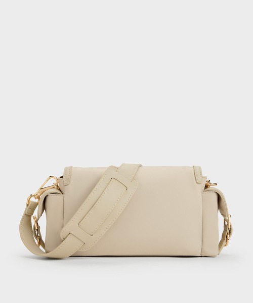 CHARLES & KEITH(チャールズ & キース)の「Levy レヴィー ナイロン バックル クロスボディバッグ(ボディバッグ/ウエストポーチ・レディース・スミクロ/オートミール・S)」の6枚目の写真