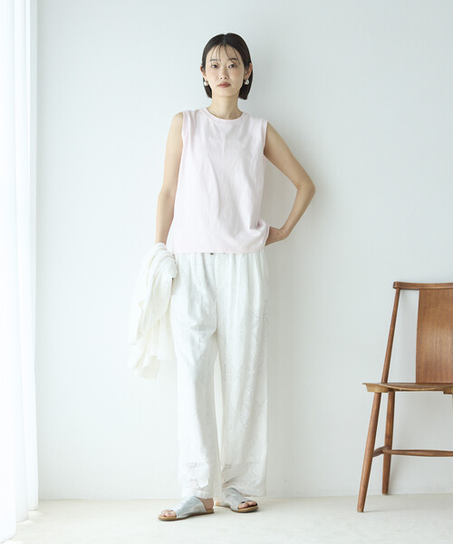 FilMelange(フィルメランジェ)の「FilMelange × Firsthand/フィルメランジェ 別注 ELENI / ノースリーブ クルーネック Tシャツ(Tシャツ/カットソー・レディース・ピンク/レッド・FREE)」の22枚目の写真