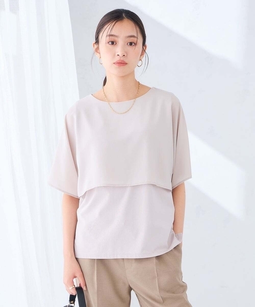 a.v.v(アーヴェヴェ)の「【UVカット/接触冷感】ケープトップス(Tシャツ/カットソー・レディース・ブラック/ブルー/ライトグレー/ダークインディゴブルー・36/38/40)」の3枚目の写真