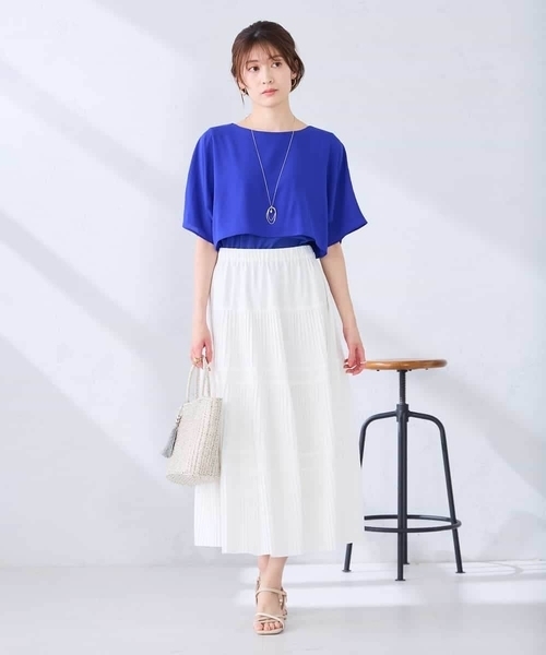 a.v.v(アーヴェヴェ)の「【UVカット/接触冷感】ケープトップス(Tシャツ/カットソー・レディース・ブラック/ブルー/ライトグレー/ダークインディゴブルー・36/38/40)」の6枚目の写真