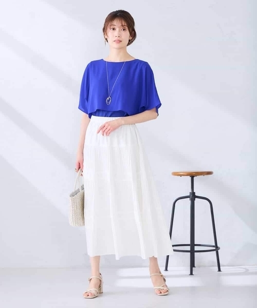 a.v.v(アーヴェヴェ)の「【UVカット/接触冷感】ケープトップス(Tシャツ/カットソー・レディース・ブラック/ブルー/ライトグレー/ダークインディゴブルー・36/38/40)」の7枚目の写真