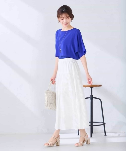 a.v.v(アーヴェヴェ)の「【UVカット/接触冷感】ケープトップス(Tシャツ/カットソー・レディース・ブラック/ブルー/ライトグレー/ダークインディゴブルー・36/38/40)」の9枚目の写真